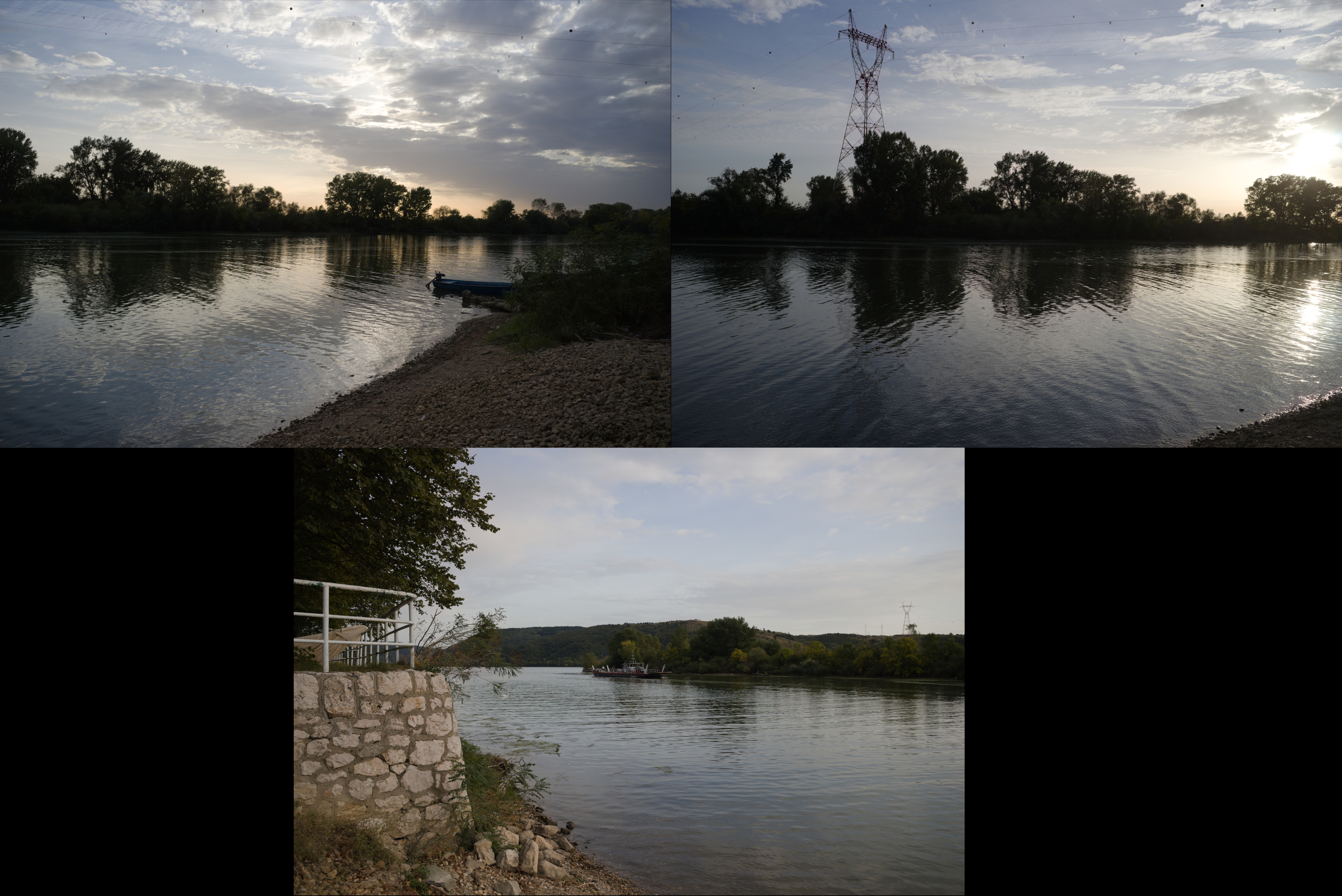 Sunset from the ferry stop near the Banatska Palanka city