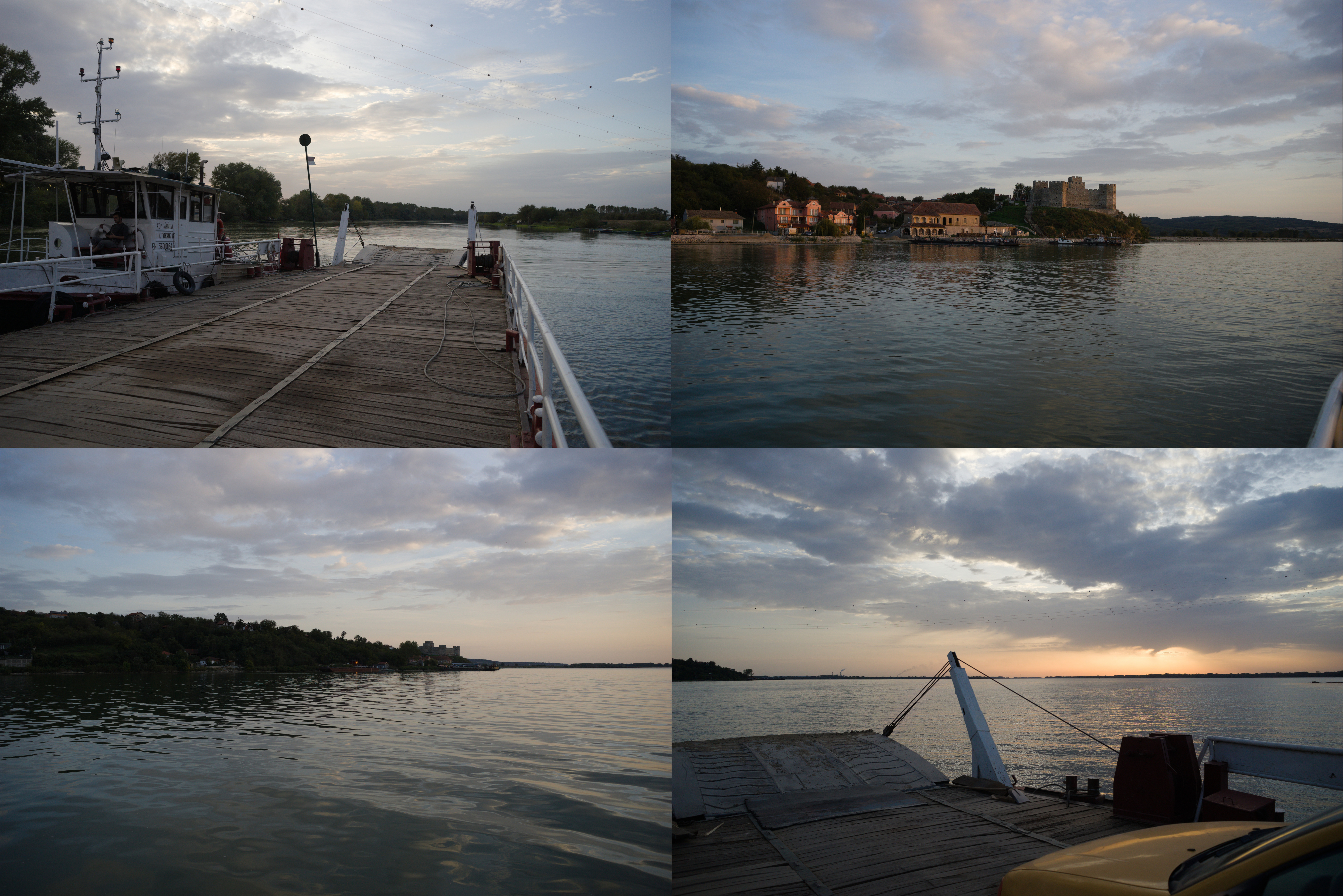 Crossing Danube River by Ferry and the view on the Ram Fortress