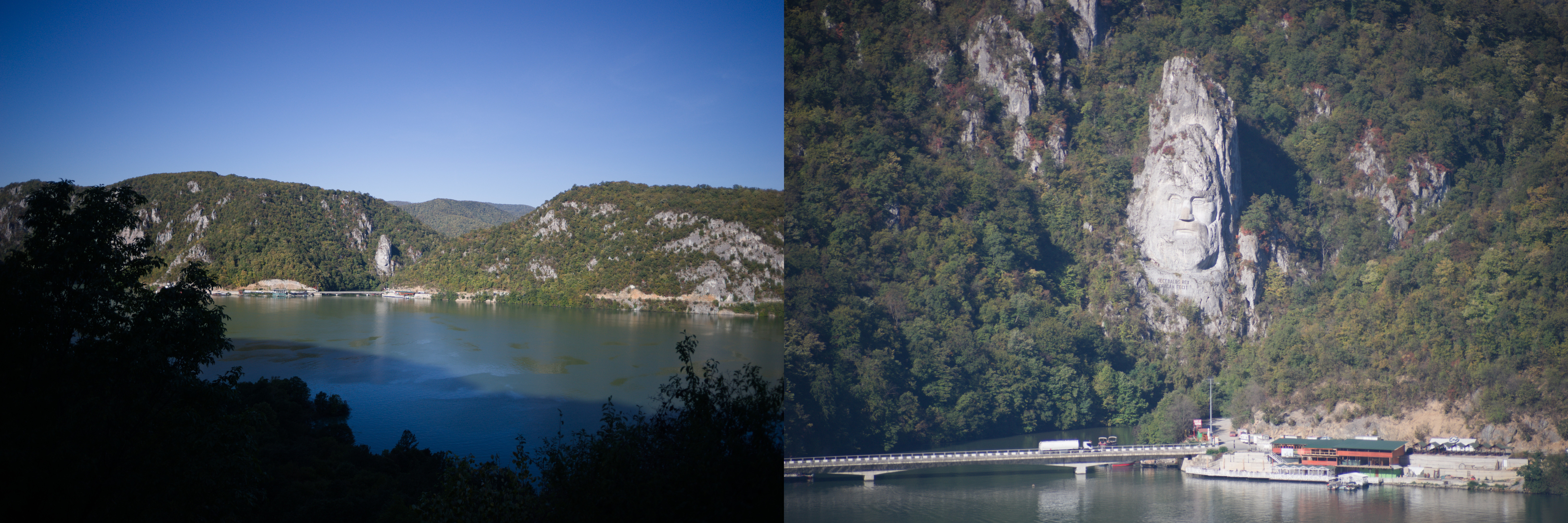 Rock face of Decebalus, ancient king of Romania and national hero of this country